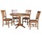 International Concepts Round 36 in Round Extension Dining Table with 4 Chairs, Distressed Oak, 36 in W, 48 in L, 30.1 in H K42-36RXT-27B-C10-4 - alternate 1